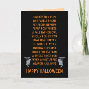 Halloween-Anagrammkarte Dankeskarte