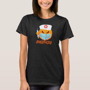 Halloween-Anästhesie-Kürbis mit Maske Damen T-Shirt