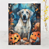 Halloween Anatolischer Schäferhund mit Pumpkins Be Karte (Gelbe Blume)