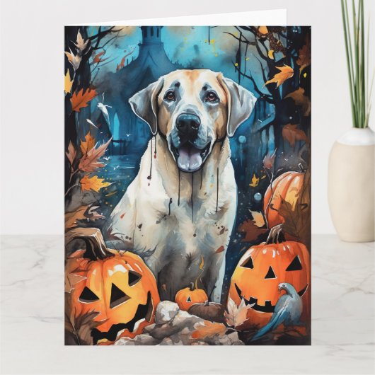 Halloween Anatolischer Schäferhund mit Pumpkins Be Karte (Vorderseite)