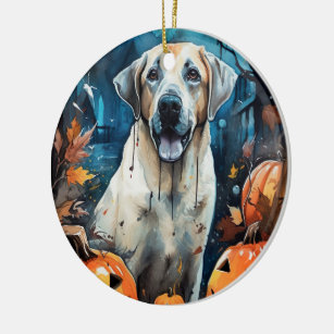 Halloween Anatolischer Schäferhund mit Pumpkins Be Keramik Ornament