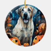 Halloween Anatolischer Schäferhund mit Pumpkins Be Keramik Ornament (Hinten)