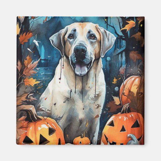 Halloween Anatolischer Schäferhund mit Pumpkins Be Magnet (Vorne)