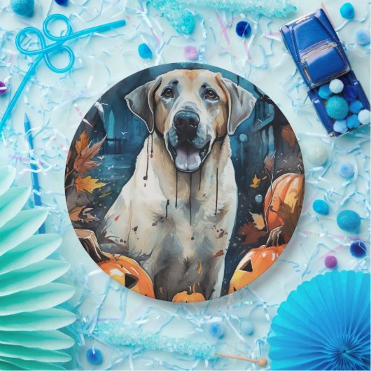 Halloween Anatolischer Schäferhund mit Pumpkins Be Pappteller (Party)