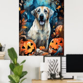 Halloween Anatolischer Schäferhund mit Pumpkins Be Poster (Heimbüro)