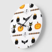 Halloween and cat-themed wall clock. große wanduhr (Winkel)