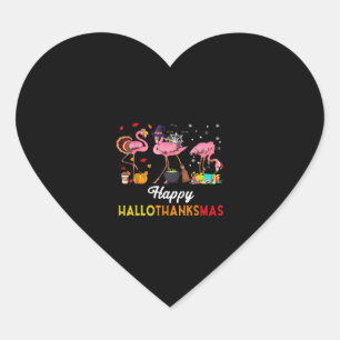 Halloween And Merry Christmas Happy Hallothanksmas Herz-Aufkleber