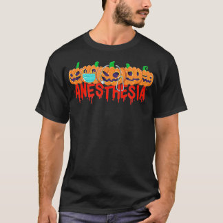 Halloween Anesthesia Pumpkins mit Maske und Stetho T-Shirt