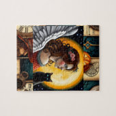 Halloween Angel und Schwarze Katze Puzzle (Horizontal)