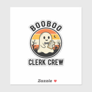 Halloween-Angestellter BooBoo Geister-Crew Vintage Aufkleber