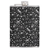 Halloween Animal Bats Hunde Katzen Spinnen Skelett Flachmann (Vorderseite)