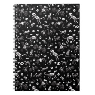 Halloween Animal Bats Hunde Katzen Spinnen Skelett Notizblock
