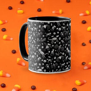 Halloween Animal Bats Hunde Katzen Spinnen Skelett Tasse