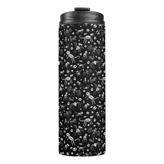 Halloween Animal Bats Hunde Katzen Spinnen Skelett Thermosbecher (Vorderseite)