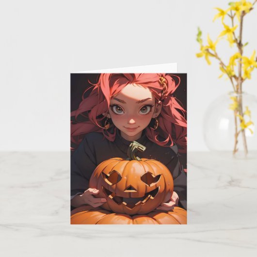 Halloween Anime B Karte (Gelbe Blume)