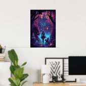 Halloween Anime Girl Night Scene Poster (Heimbüro)