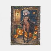 Halloween Anime Mädchen Süßes oder Saures Körperbe Fleecedecke (Vorderseite)