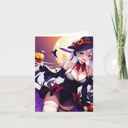 Halloween Anime T Feiertagskarte (Vorderseite)