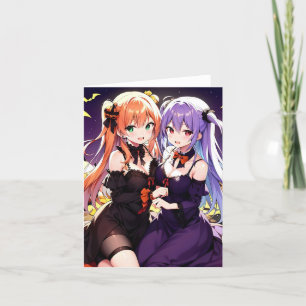 Halloween Anime V Faltenkarte Feiertagskarte