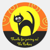 Halloween Anpassbare Katzenkleber Runder Aufkleber (Vorderseite)