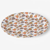 Halloween-Ansammlung Alberner Kreaturen Pappteller (Schrägansicht)