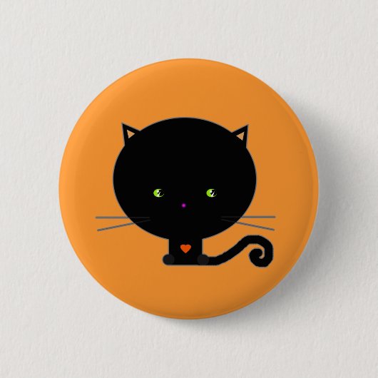 Halloween Anstecker Kawaii Katze Button (Vorderseite)
