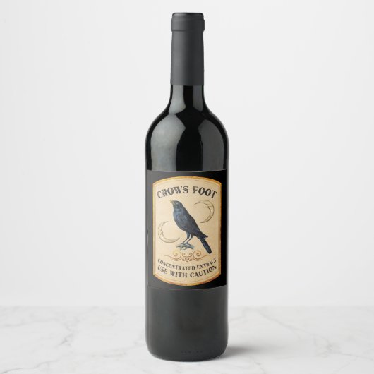 Halloween-apothecary Crows Foot Wine Label Weinetikett (Vorderseite)