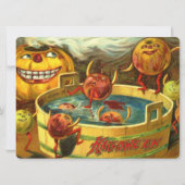 Halloween Apple Bobbing Karte (Vorderseite)