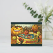 Halloween Apple Bobbing Postkarte (Stehend Vorderseite)