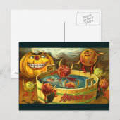 Halloween Apple Bobbing Postkarte (Vorne/Hinten)