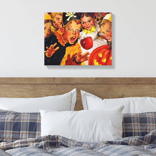 Halloween Apple Bobbing Print Leinwanddruck (Insitu (Schlafzimmer))