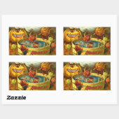 Halloween Apple Bobbing Rechteckiger Aufkleber (Blatt)