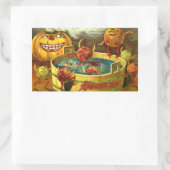Halloween Apple Bobbing Rechteckiger Aufkleber (Tasche)