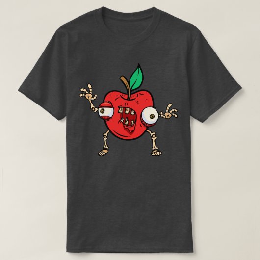 Halloween Apple Zombie Food Frucht Monster Spooky T-Shirt (Design vorne)