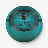 Halloween aquamarin Ghost Pappteller (Vorderseite)