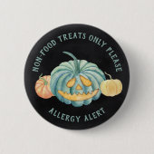 Halloween Aquamarin Pumpkin Allergie Bewusstsein Button (Vorderseite)