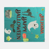 Halloween Aquamarin und grün Fleecedecke (Vorderseite (Horizontal))