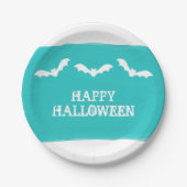 Halloween aquamarines Weißes Wasserfarben Pappteller (Vorderseite)