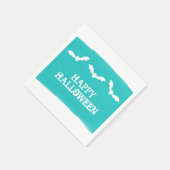 Halloween aquamarines Weißes Wasserfarben Serviette (Ecke)