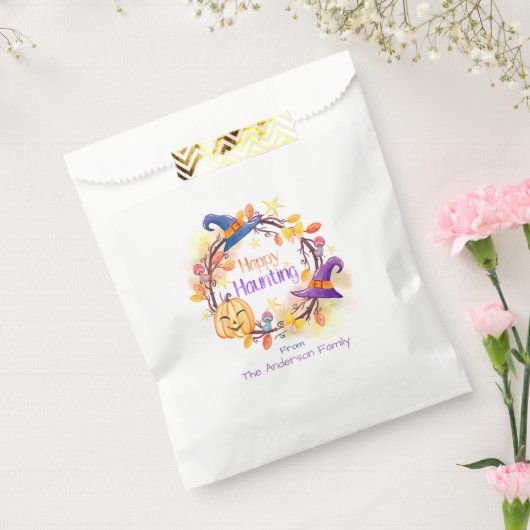Halloween - Aquarellfeuer "Happy Haunting" Geschenktütchen (Versiegelt)