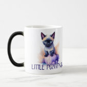 Halloween Aquarellkatze mit Kürbis Verwandlungstasse (Links)