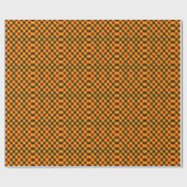 Halloween Argyle Karo Orange, Gelb & Schwarz Geschenkpapier (Flach)