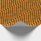 Halloween Argyle Karo Orange, Gelb & Schwarz Geschenkpapier (Ecke)
