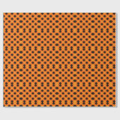 Halloween Argyle Plaid Bold Orange & Black Geschenkpapier (Flach)