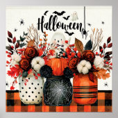 Halloween-Arrangement mit Kürbissen Poster (Vorne)