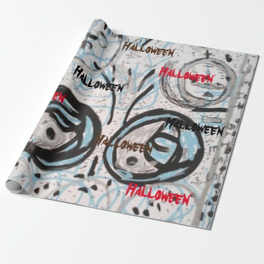 Halloween Art Collection Wrapping Paper Geschenkpapier (Ungerollt)