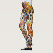 Halloween Art Deco Ghosts Spooky Fun Leggings (Links)