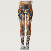 Halloween Art Deco Ghosts Spooky Fun Leggings (Vorderseite)