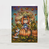Halloween Art Fox in the Pumpkin Patch Karte (Vorderseite)