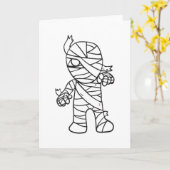Halloween Art Mummy Karte (Gelbe Blume)